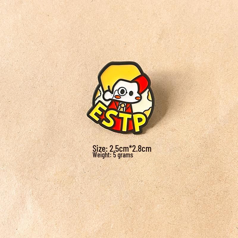 MBTI Personality Types Brooch: Metal Badge for Backpack Decoration