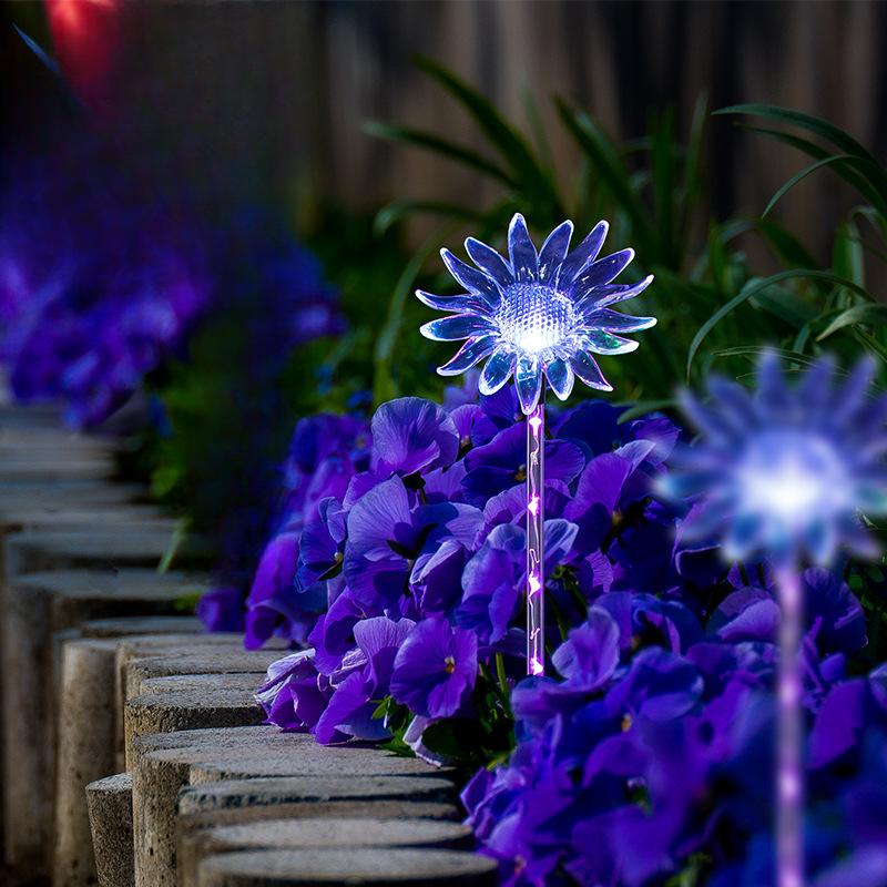 

RGB светодиодный солнечный газонный светильник градиентный светодиодный трубчатый цветочный наземный светильник для парка, двора, праздничная атмосфера, декоративный цветочный светильник