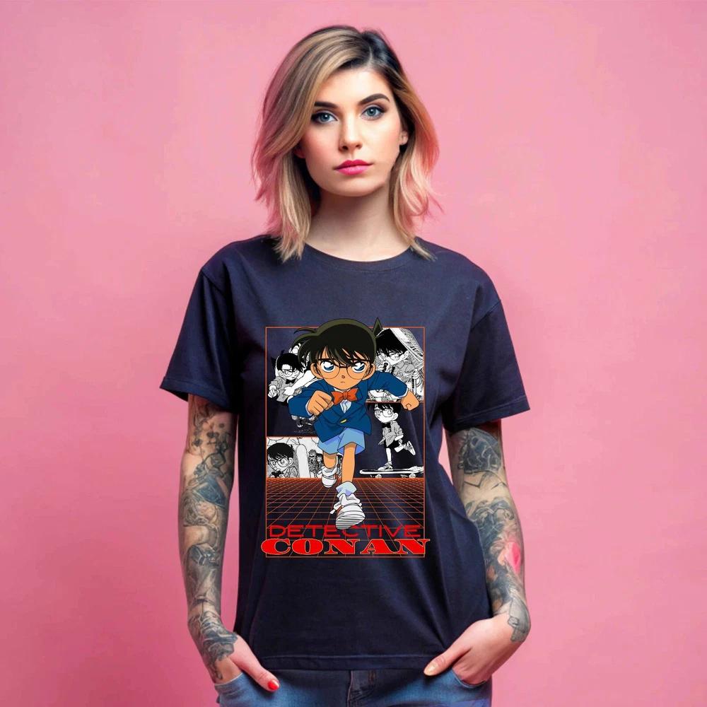 Anime Detective Conan Tshirt Edogawa Shirt Shinichi Vermouth Gin Black T Shirt S