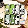 Cute Lucky Panda  Phone Case Black Silicone Soft For Samsung S25,S24,S21,S22,S23,S30,Ultra,S20,Plus,Fe,Lite