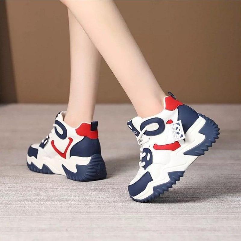 2025New Women Platform Shoes Spring Breathable Color Block Tourism Casual Sneakers Woman Designer Shoes Zapatos De Mujer