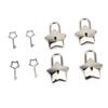 4 Set Treasure Chest Padlock   Metal Diary Book Jewelry Box Decorative Lock with Key S007 Five Pointed Star Shaped