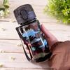 400ml Cartoon Muster Plastikbecher Wasserflasche Tragbar Niedlich Trinkbecher mit Strohhalm Auslaufsicher Trinken