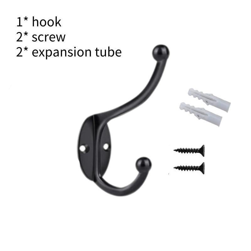 For Hook Coat Wall Zinc Metal Alloy Racks Double Hooks High Load Durable Bearing