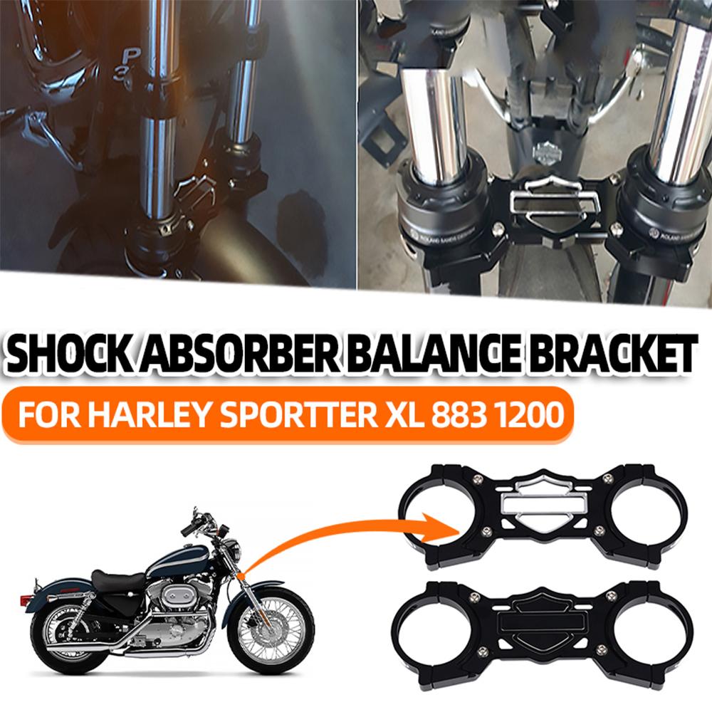 For Harley Sportster XL Iron 883 1200 Accessories Front Fork Balance Shock Bracket Absorber Brace Suspension Steering Holder