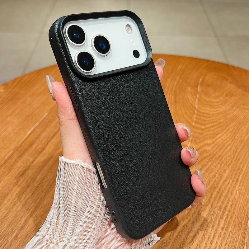 

Мягкий ТПУ чехол с текстурой кожи, противоударный, для iPhone 17 Air 16 15 Pro Max 12 13 14 15 Pro 11, однотонный силиконовый чехол, Fundas iPhone 17 Air чёрный