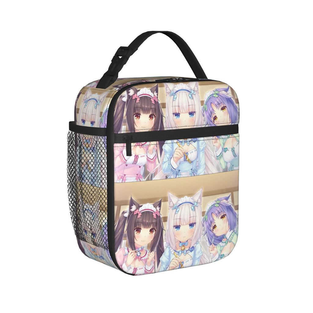 Nekopara Cartoon Games Insulated Lunch Bags Cooler Bag Reusable,Meal Container Tote Lunch Box Food Handbags Work Picnic