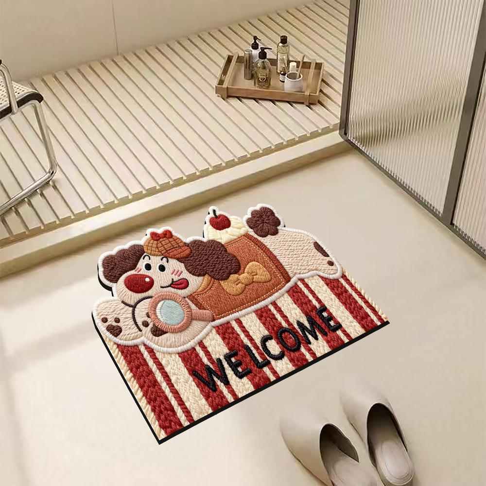 Cute Dachshund Dog Bath Mat Non Slip Absorbent Welcome Floor Rug for Bathroom Entryway Decor