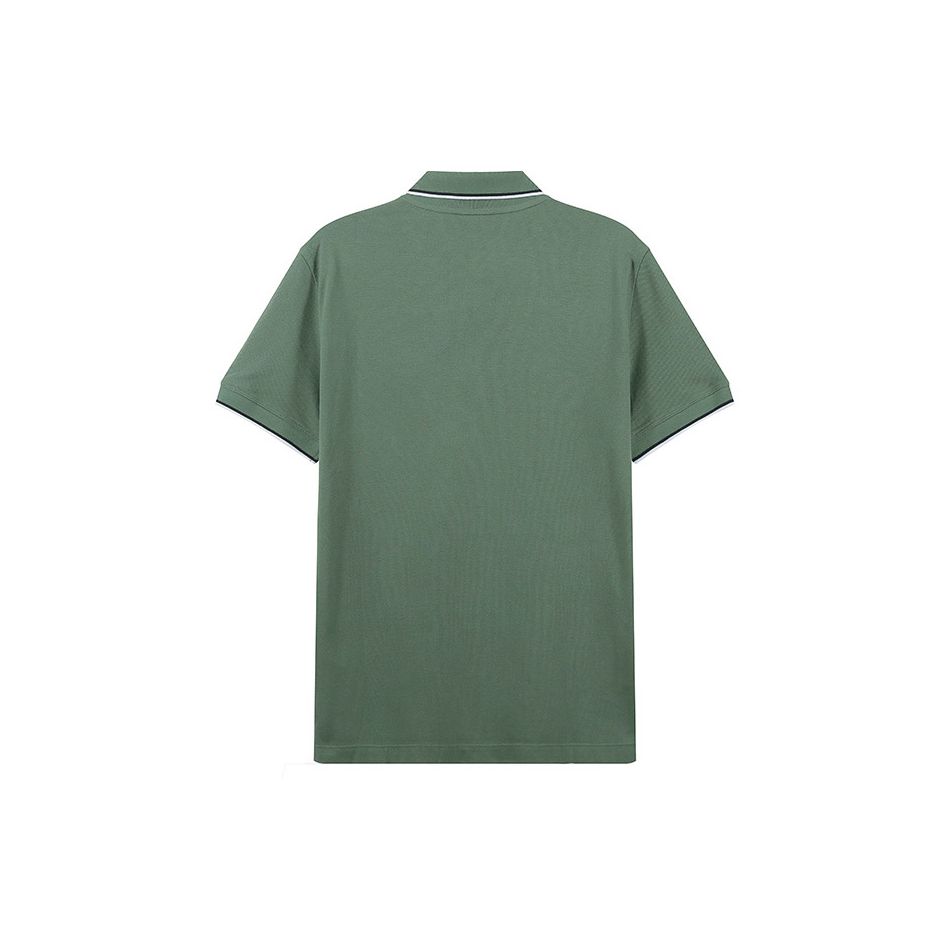 Armani Exchange SS23 Logo Striped Print Trim Embroidered Short Sleeve Polo Shirt Men Tops Dark-Green 8NZF75-Z8M5Z-1881