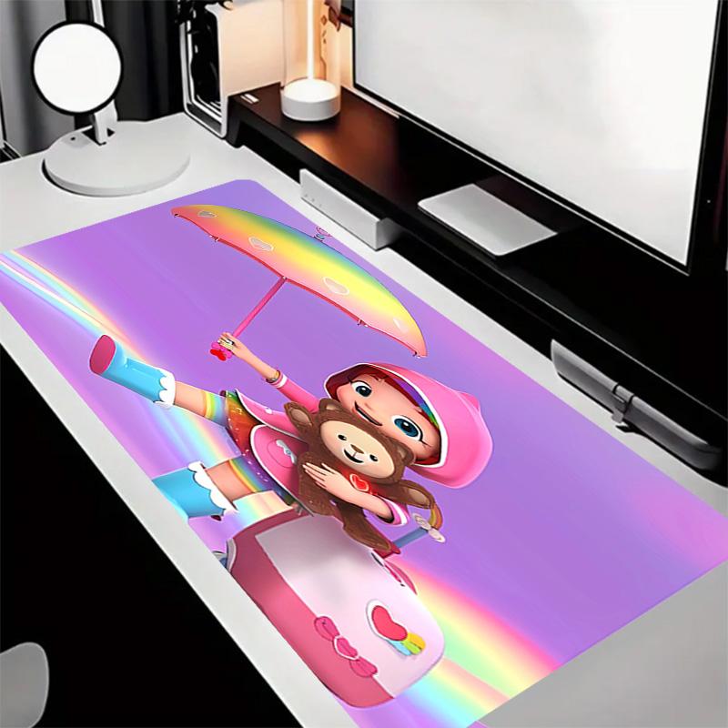 Rainbow Ruby Theme Premium Non-slip Mouse Pad with Stitched Edges,Durable Rubber Material,for Desktop & Gaming Great Gifts
