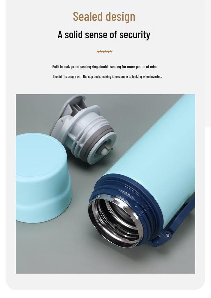 Stainless Steel Bullet-Shaped Thermos with Handle for Car & Sports