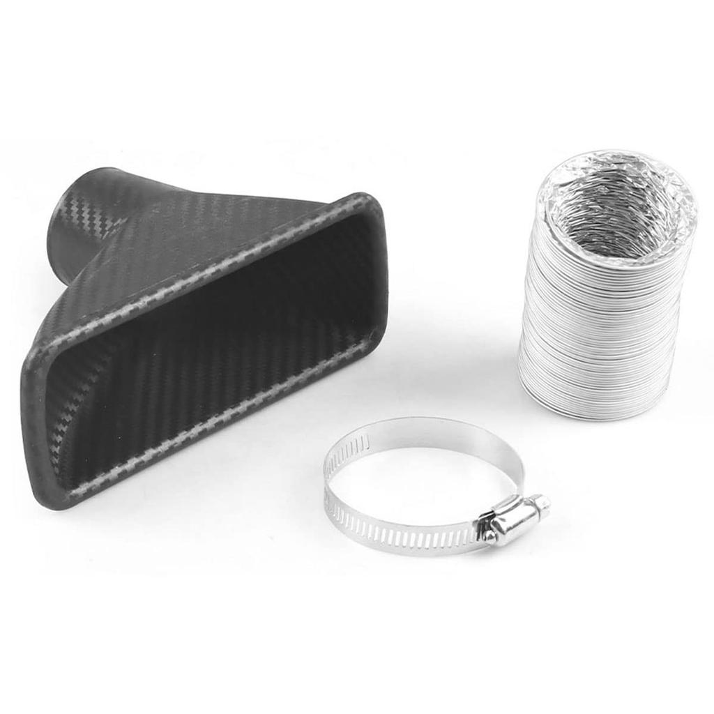 ENN LLC Universal Air Intake Duct Dry Carbon Wind Bumper Hood Intake Aluminum Funnel Telescopic Hose