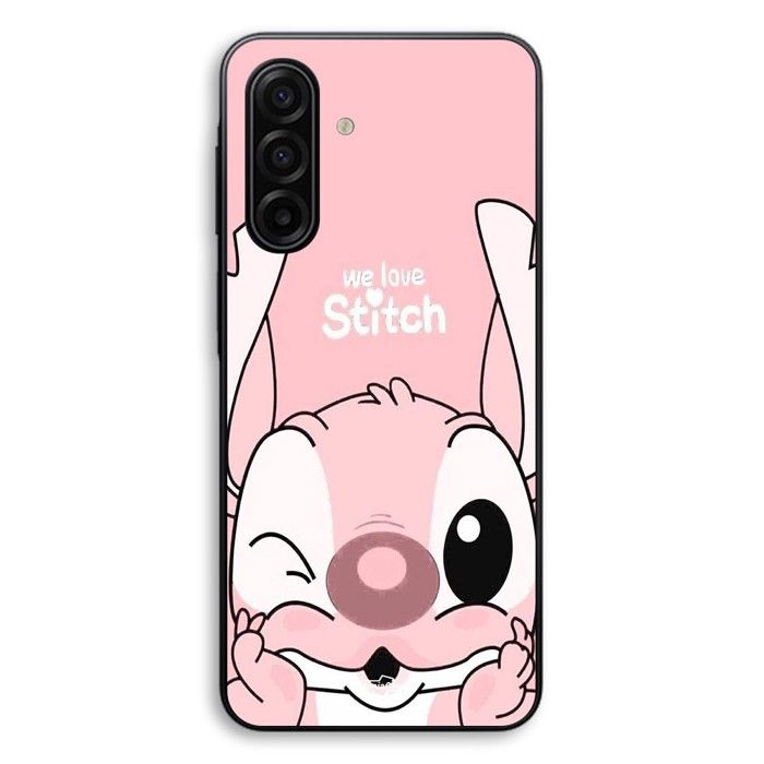 Case For Samsung Galaxy A17 Stitch Angel cute pink background Maniacase nero