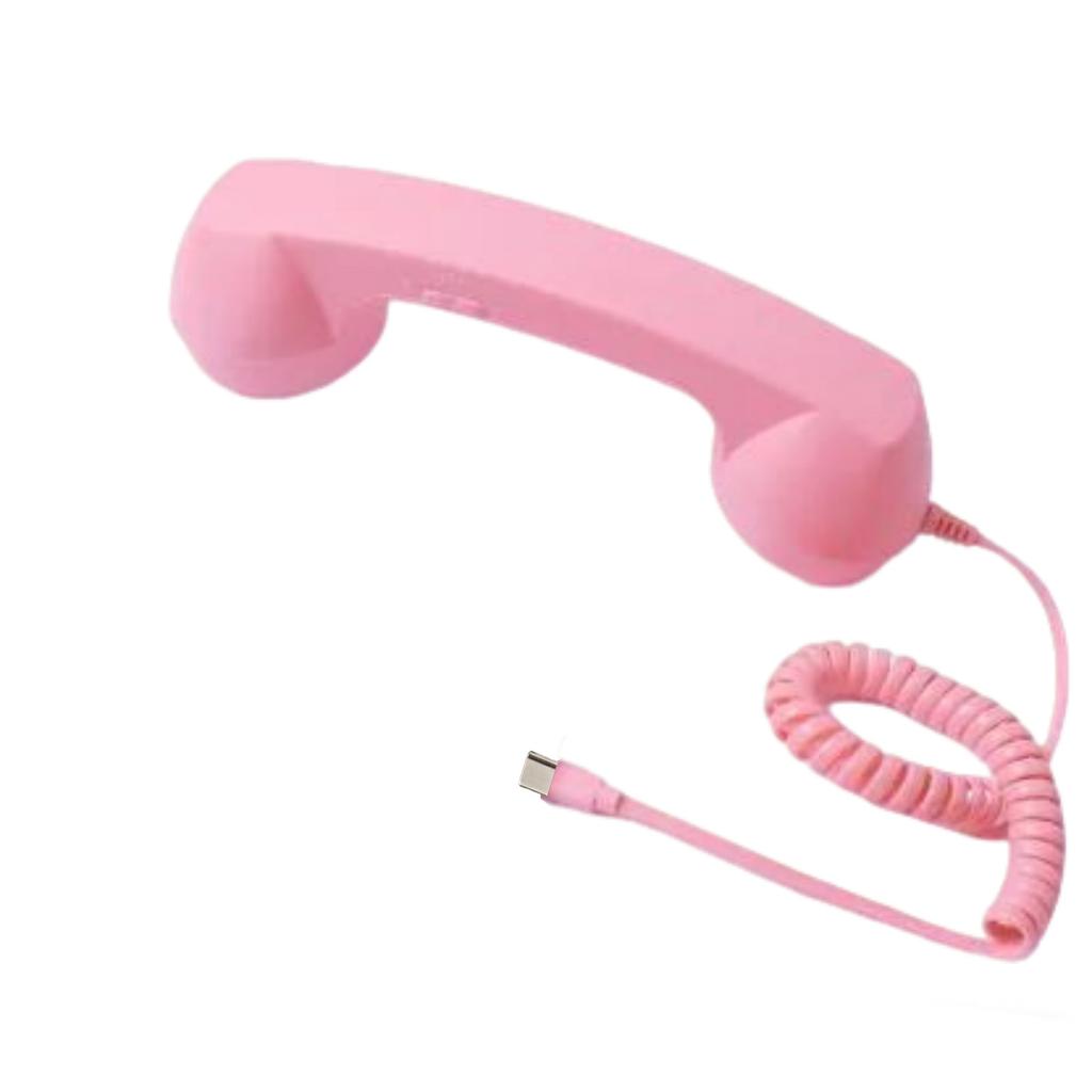 Type-C Retro Telephone Landline Handle Receiver, Bluetooth Telephone Handset For Mobile Phone, Vintage Wired Plug In Handhe 1m