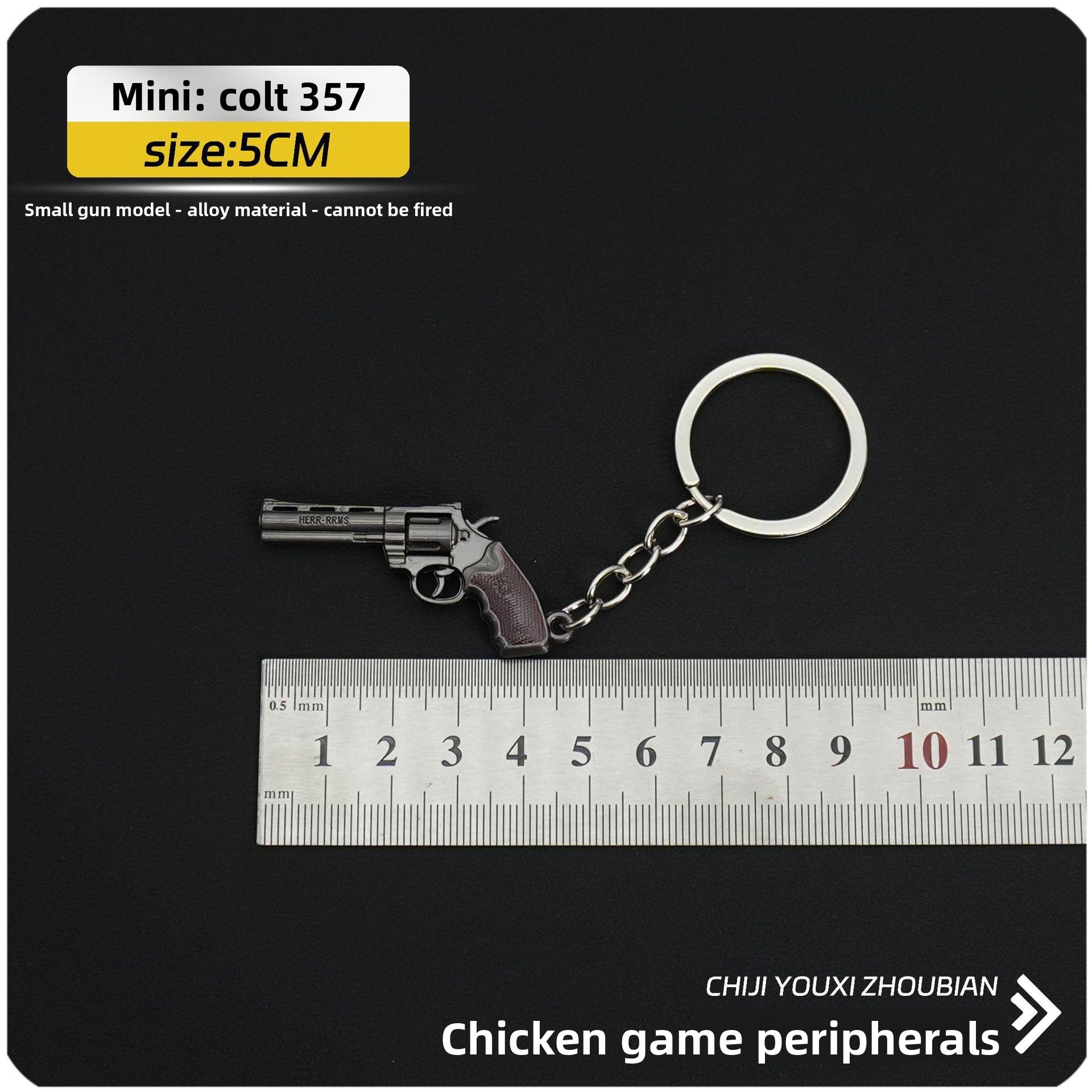 

Mini Keychain Pendant and Peaceful Chicken Eating Game 98k Alloy Gun Model Game Battlefield Boy Small Toy Desktop Ornament Model