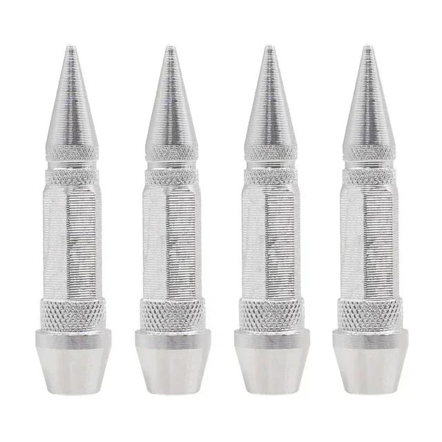 New 4pcs Long Pointed Tire Valve Caps for Automobiles and Motorcycles Tire Valve Cover Wear Parts Car Accessories