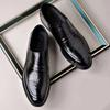 Men's Cold War High-end Embossed Leather Shoes Men's Business Dress Casual Leather Shoes Gauntlet British Groom Wedding Interview Shoes