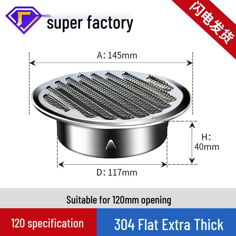 Stainless Steel Round Rainproof Vent Cap Grille Louver for Exhaust and Ventilation