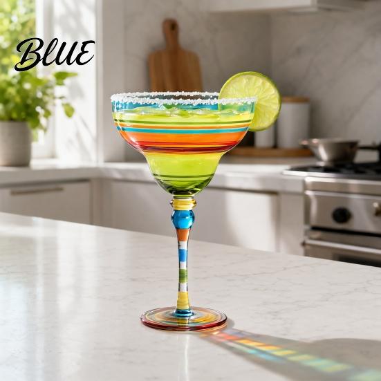 Classic Margarita Cup Mexican Hand Painted Glass Champagne Cocktail Glasses