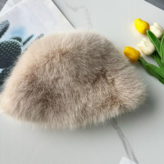 Women's Fuzzy Faux Fur Bucket Hat Winter Plush Furry Ladies Hat Fluffy Sherpa Fisherman