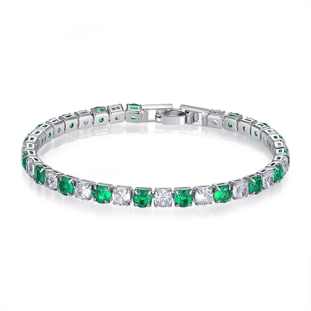 Módní vícebarevný zirkonový tenisový náramek 4 mm - Elegantní a lehký luxus