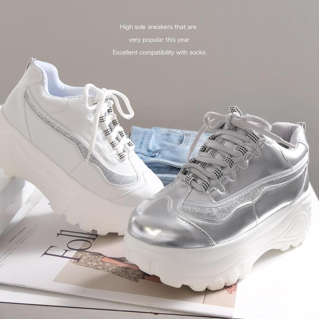 Thick Sole Thick Dance Beautiful No Less FT8046 [Amiami] Sneakers, Sneakers, Sole, Live, Black, White, Legs, Lightweight, Pain, Fatigue, (S (22.5cm),