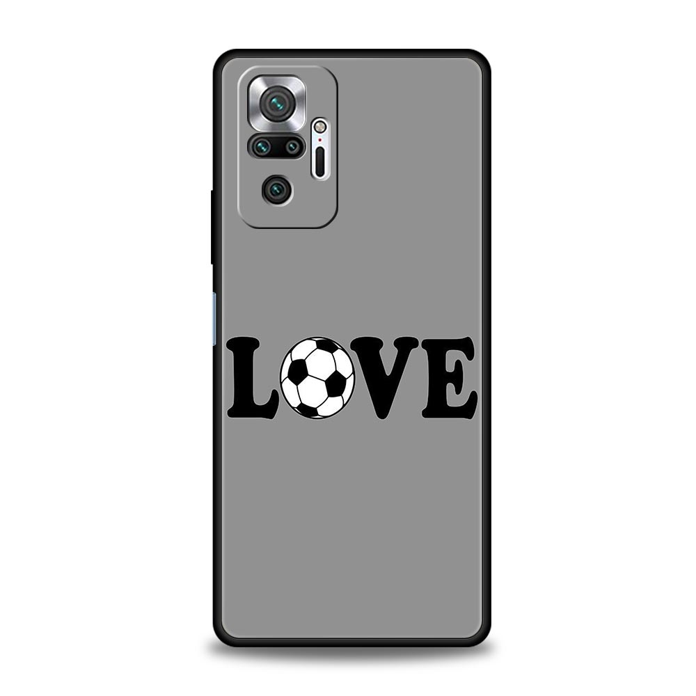 Phone Case For Xiaomi Redmi Note 14 13 12 Pro Plus 5G 9S 9 10 11 4G 14C 13C 12C 10C 9C 9A Soft Cover Soccer Heartbeat