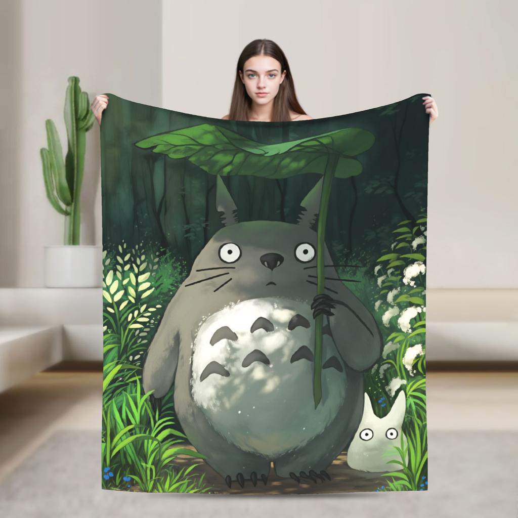 Traditional Nekobasu Japanese Blanket T-Totoros Travel Flannel Bedding Throws For Living Room Warm Bedspread Birthday Present