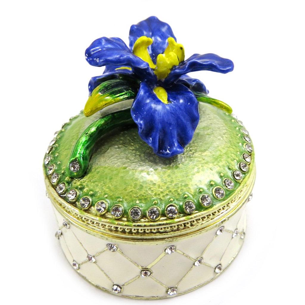 Les Trésors De Lily [L6459] - Blue 'Iris' Jewelry Box