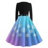 Women's Casual Fashion Round Neck Christmas Printed Vintage Dress