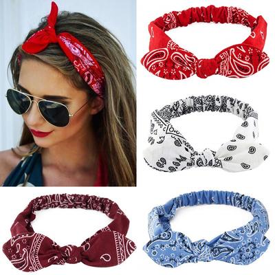 Neue Boho Damen Weiche Einfarbige Druck Stirnbänder Vintage Überkreuzknoten Elastische Haarbänder Turban Bandanas Mädchen Haarbänder Haaraccessoires