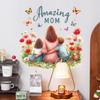 Mother's Day Festival Wall Stickers: Parent-Child Warm Floral Sea Atmosphere Glass Decoration Electrostatic Stickers