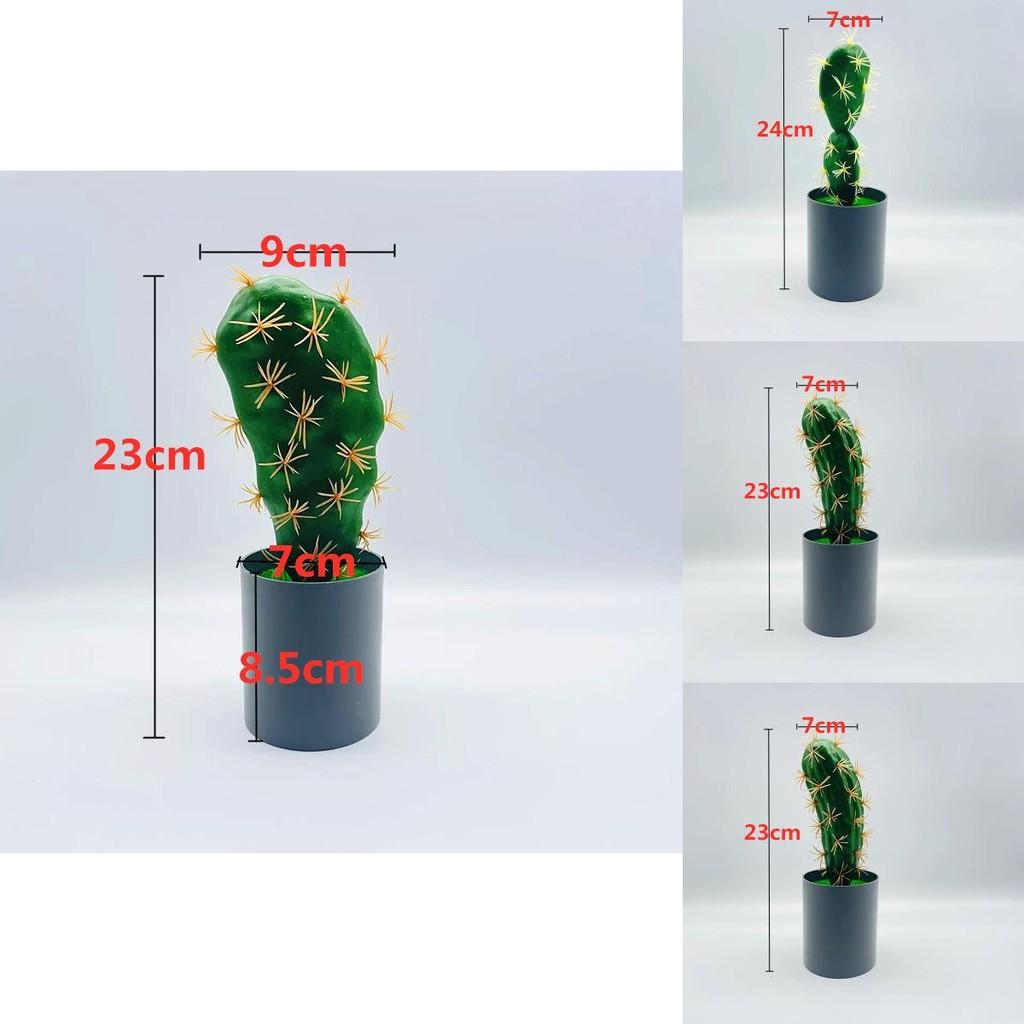 Artificial Cactus Plant Decor With Realistic Plastic Flowers For Home Office Lounge
