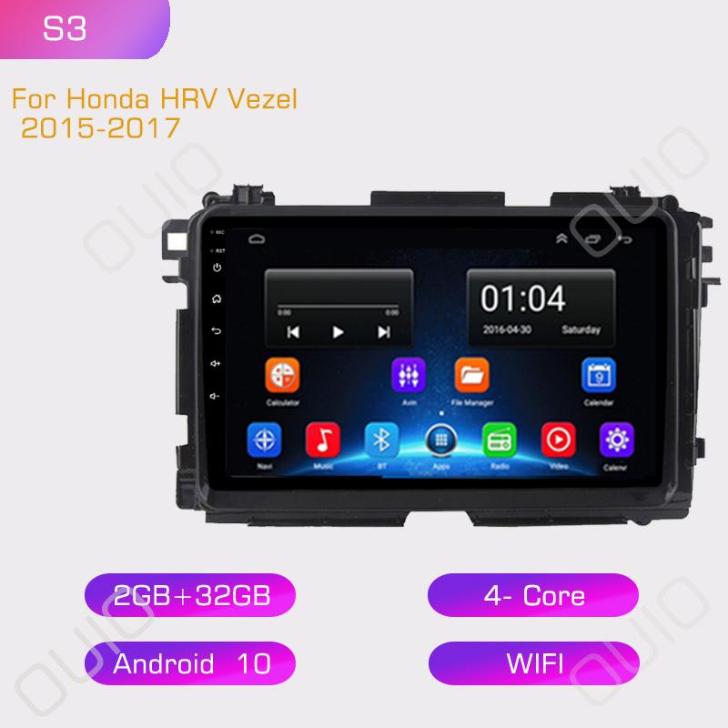 2din 9inch IPS HD Android10 Car Radio Multimedia Player Carplay Auto GPS Navigation DSP BT For Honda HRV Vezel 2015 2016 2017