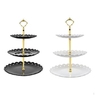 2x Cupcake Ständer Dessert Mini Kuchen Obst Süßigkeiten Präsentationsplatten Schwarz Weiß