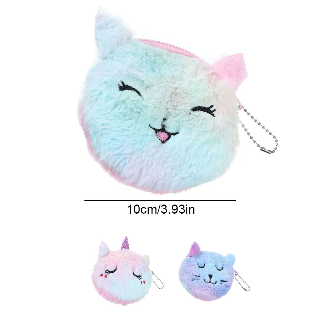 Plush Cartoon Wallet Small Cash Card Bag Party Favors Storage Zipper Purse Handbag Organizer Travel
