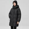 Winter Women's Down Jacket with Hood and Thick Ribbon Long Knee-length Casual Cotton Jacket