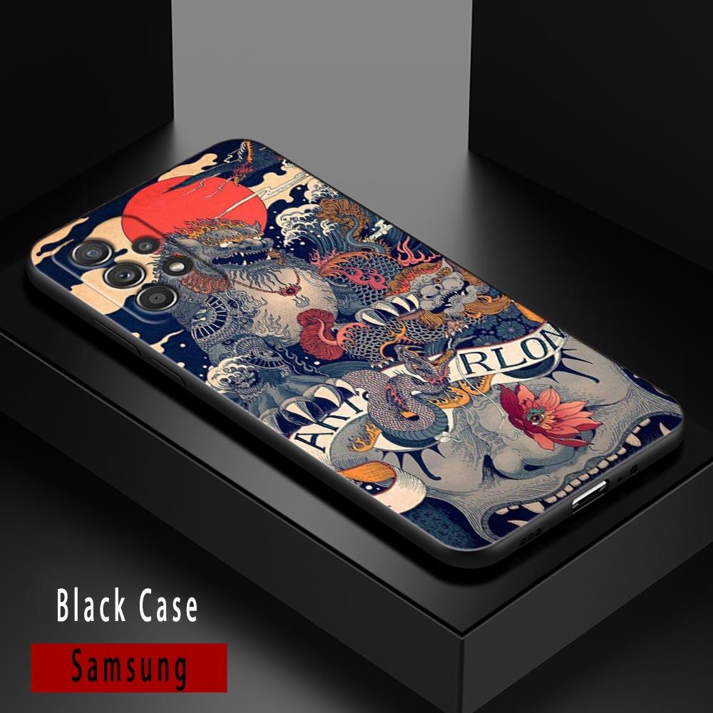 

Чехол для телефона с аниме для Samsung Galaxy A72 A52 A53 A71 A91 A51 A42 A41 Note 20 Ultra 8 9 10 Plus 5G, чехол с японским волнистым драконом Samsung Note 8