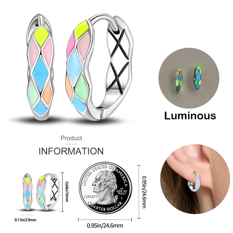 

Подлинные 925 пробы стерлингового серебра красочные милые кошачьи коготь в форме сердца светящиеся серьги для женщин мода рождественская вечеринка ювелирные изделия подарок