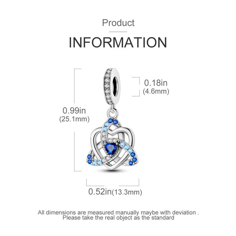 Pendant Charm Bead Copper Blue Infinite Love Pendants Fit Original Bracelet For Jewelry Making Valentine'S Day Gift