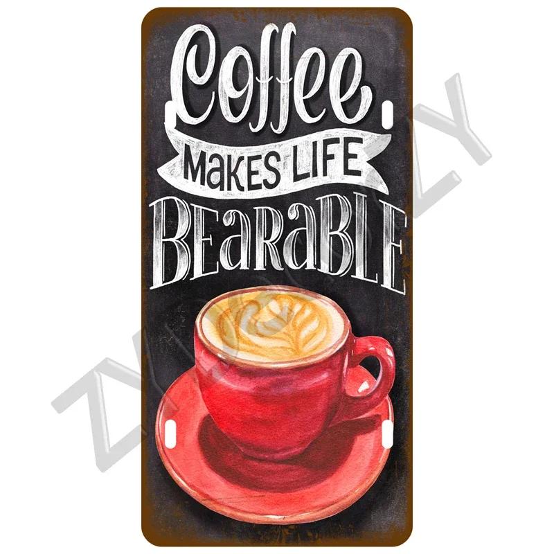Coffee Tin Sign Vintage Metal Sign Funny Poster License Plate Home Decor For Bar Pub Club Man Cave Wall Decoration Wine Beer