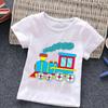 Firetruck Firefighter Kids Clothes Short-sleeved T-shirts Children Sweatshirt Cartoon Cartoon car excavator Boys Girls Clothing