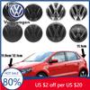 2026 Hot For VOLKSWAGEN VW 2Pcs VW Replacement Front Grill Badge Rear Trunk Lid Emblem Logo Decorative For Volkswagen Polo 6 6C 