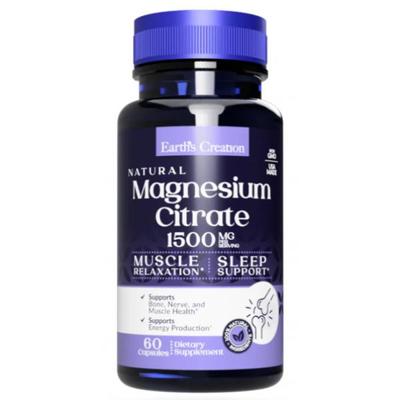 Earths Creation Magnesium Citrate 1500 Mg. - 60 Caps
