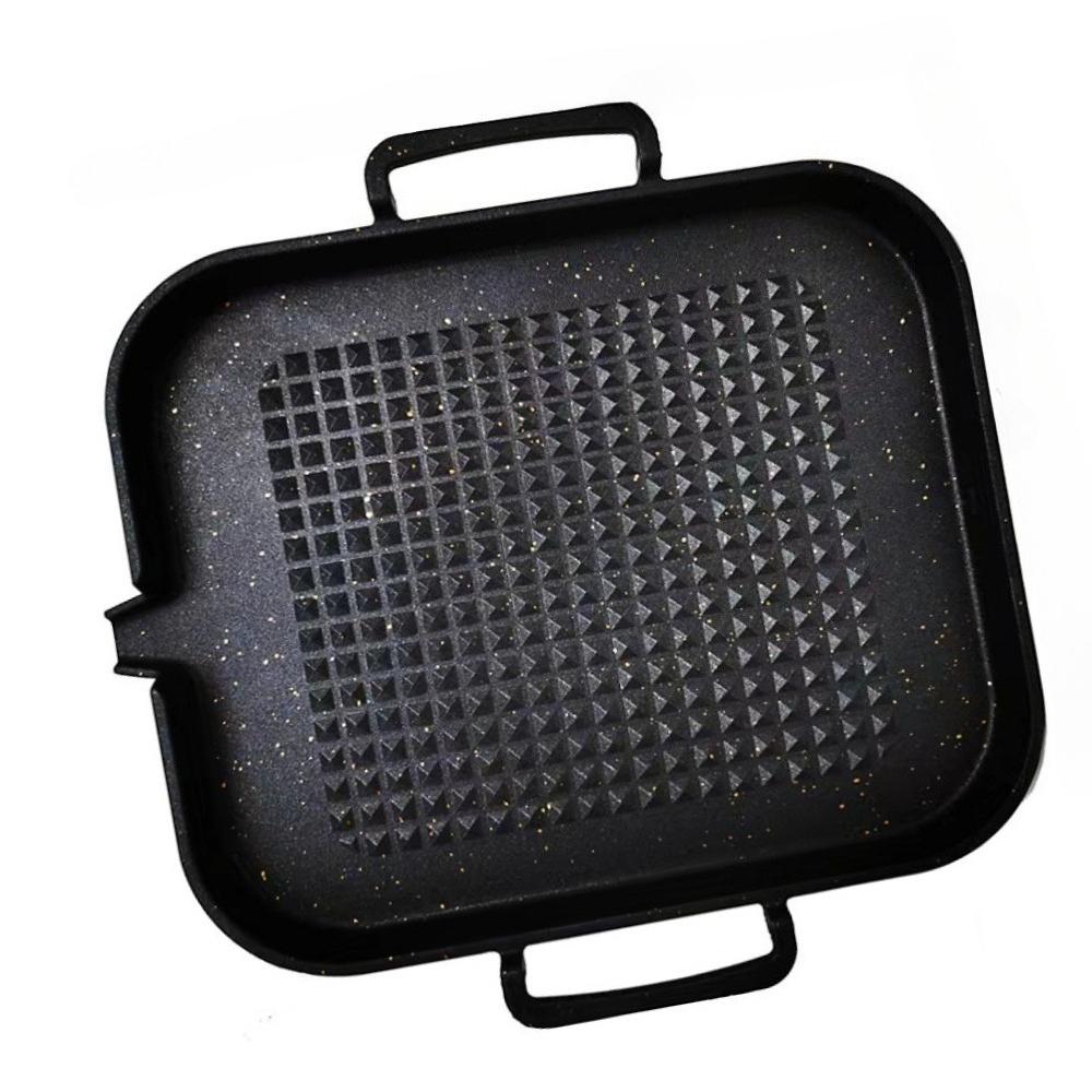 

KOSUN Square Grill Pan Korean Style Aluminum Plate Fried Steak Pot Home Nonstick BBQ Pan for Indoor Outdoor Cooking Accessories