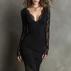 Elegant Retro Lace Patchwork Fishtail Mesh Dress for Women
