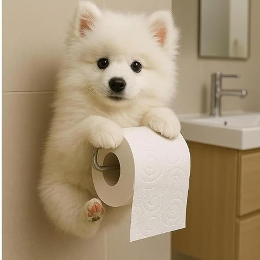 New Dog Series Paper Towel Holder Resin Figurine Toilet Wall Mounted Roll Paper Cute Dog Statue Home Decor
