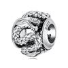 BAMOER 925 Silber Phönix Fliegender Drache Charm Passend für Armband, Retro Runde Hohlperlen DIY Schmuckzubehör