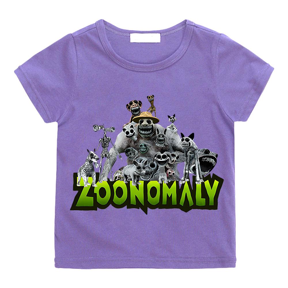 Hra Zoonomaly Tričko pro malé holčičky Letní dětské tričko Bavlna Krátký rukáv Ležérní dětské oblečení Anime trička Pro malé chlapce