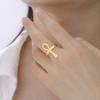 Dawapara Ankh Cross Rings Adjustable Open Ring Men Women Good Luck Amulet Stainless Steel Ancient Egyptian Jewelry